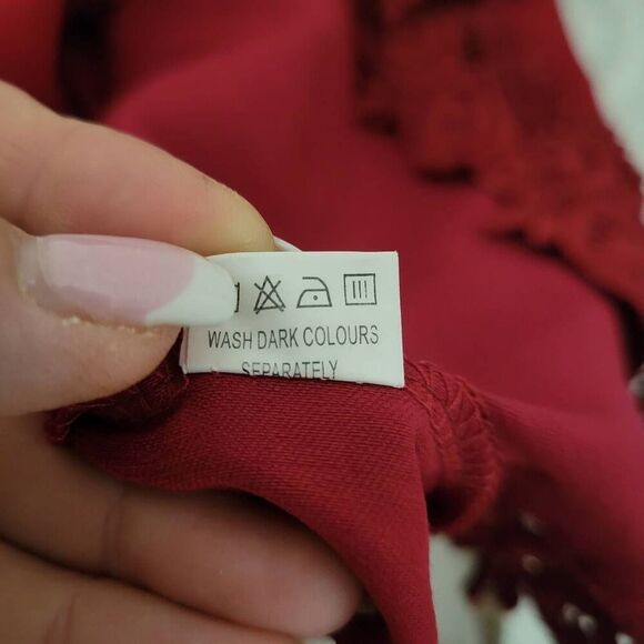 Red Lace Wedding Homecoming Casual Evening Cocktail Party Dress Designer - Picture 14 of 16